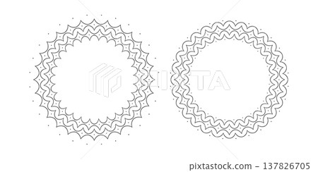 Set of Radial Circle Patterns for Decorative Round Frames. Set of Radial Circle Patterns for Decorative Round Frames. 137826705