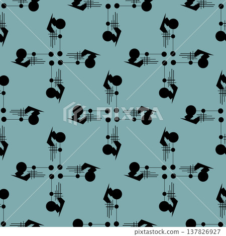 Abstract line shape geometric motif basic pattern continuous background. Oriental style tile modern lux fabric design textile swatch. Abstract line shape geometric motif basic pattern continuous background. Oriental style tile modern lux fabric design textile swatch. 137826927