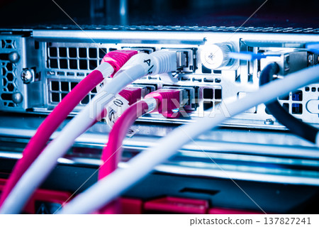 ethernet cables connected to server switch ethernet cables connected to server switch 137827241