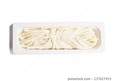 Cheese pigtail isolated on white background. 137827453
