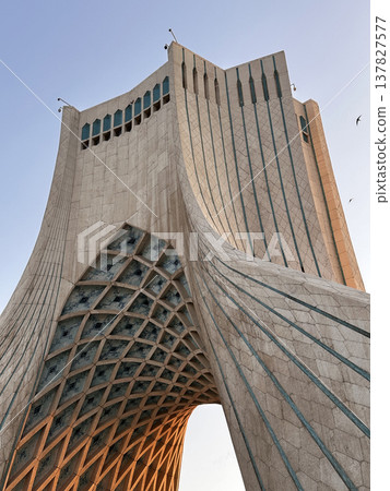 Azadi Tower, Freedom Tower built of Isfahan white marble on the square, Gateway to Tehran, Persian Empire, Architect Hossein Amanat, Shah Memorial Tower Azadi Tower, Freedom Tower built of Isfahan white marble on the square, Gateway to Tehran, Persian Empire, Architect Hossein Amanat, Shah Memorial Tower 137827577