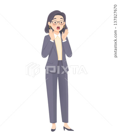 Woman in a suit in trouble Woman in a suit in trouble 137827670