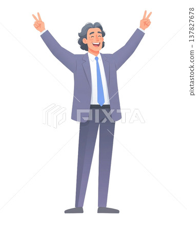 A man in a suit speaks with a happy expression. A man in a suit speaks with a happy expression. 137827678