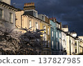 Evening sunlight on colourful London houses at Primrose Hill 137827985