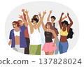 People dance at disco in nightclub or at music festival with good concert program 137828024