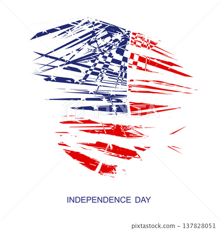 Independence Day. Abstract US flag element in grunge style 137828051