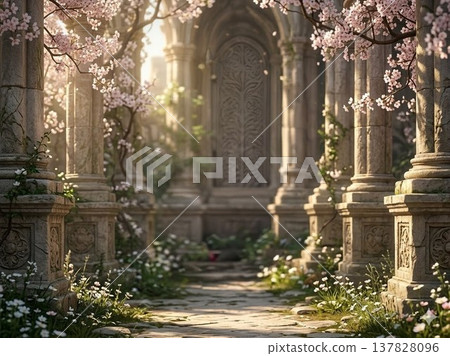 櫻花盛開的夢幻景色 櫻花盛開的夢幻景色 137828096