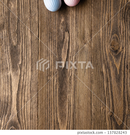 Pastel Easter Eggs on Wooden Background Pastel Easter Eggs on Wooden Background 137828243