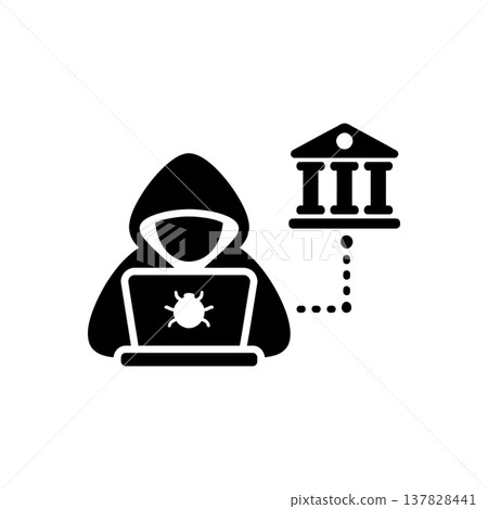 Cyber Attack On Bank icon 137828441