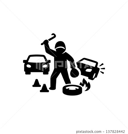 Riot And Property Vandalism icon Riot And Property Vandalism icon 137828442