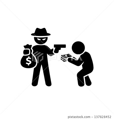 Armed Robbery Extortion Icon Armed Robbery Extortion Icon 137828452