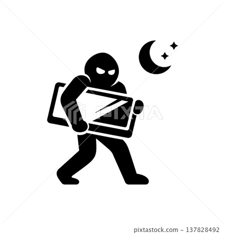 Midnight Residential Burglary Icon Midnight Residential Burglary Icon 137828492