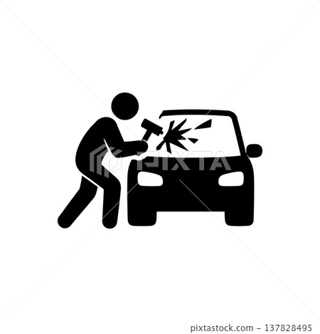 Vehicle Break In Icon Vehicle Break In Icon 137828495