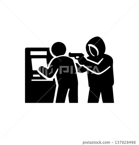 Armed ATM Robbery Icon Armed ATM Robbery Icon 137828498