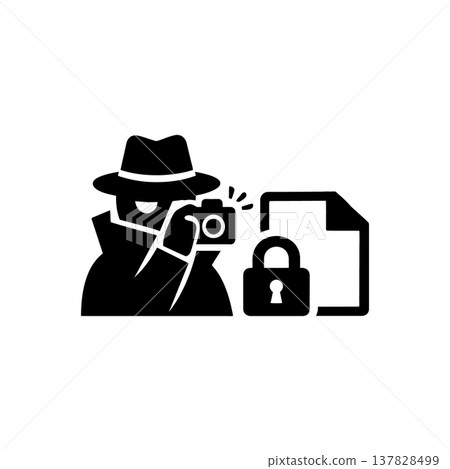 Corporate Data Espionage Icon Corporate Data Espionage Icon 137828499