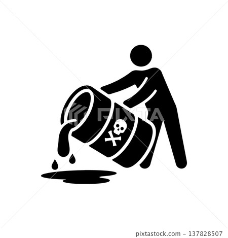 Toxic Waste Illegal Dumping Icon Toxic Waste Illegal Dumping Icon 137828507
