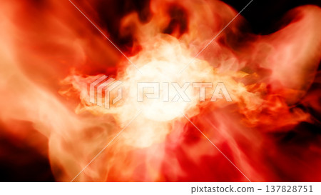 火、火焰、爆炸、爆裂、煙霧、CG、背景、3D、插圖 137828751