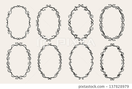 Baroque Ellipse Vintage Wedding Frame Save the Date.Vector Illustration Baroque Ellipse Vintage Wedding Frame Save the Date.Vector Illustration 137828979