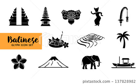 Balinese Glyph Icon Set Cultural Symbols Collection Balinese Glyph Icon Set Cultural Symbols Collection 137828982