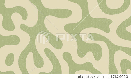 Abstract Green Organic Blob Shape Minimalist Pattern Background.Vector Illustration 137829020