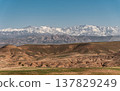 Agafay Desert with Atlas Mountains in Morocco 137829249