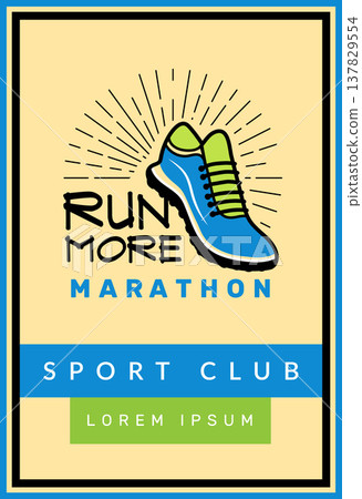Marathon poster. running sneakers illustrations template for poster design 137829554