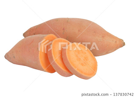 Sweet potato isolated on white background with full depth of field Sweet potato isolated on white background with full depth of field 137830742