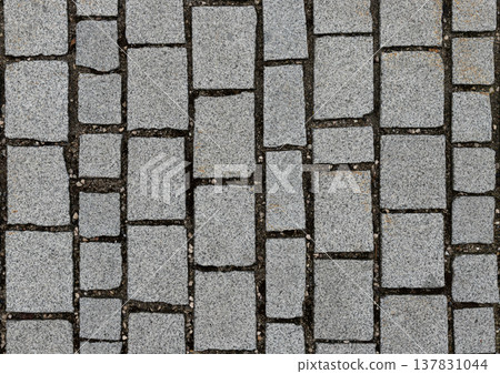 Gray rectangular paving stone pattern texture background Gray rectangular paving stone pattern texture background 137831044