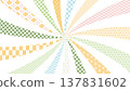 [Spring background material] Colorful Japanese pattern illustrations of traditional motifs 137831602