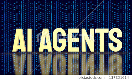 AI Agents Concept With Binary Data Digital Technology Background 3d render. 137831614