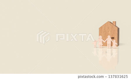 Family Home Protection And Real Estate Security Concept 3d render. Family Home Protection And Real Estate Security Concept 3d render. 137831625