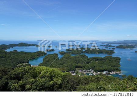 A breathtaking view of the Kujukushima Islands and the vast blue sea. A breathtaking view of the Kujukushima Islands and the vast blue sea. 137832015