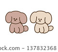An illustration of cute dogs sitting side by side. 137832368
