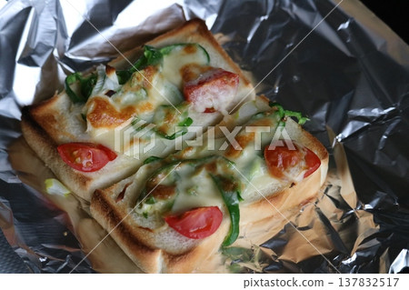 Homemade pizza toast for breakfast Homemade pizza toast for breakfast 137832517