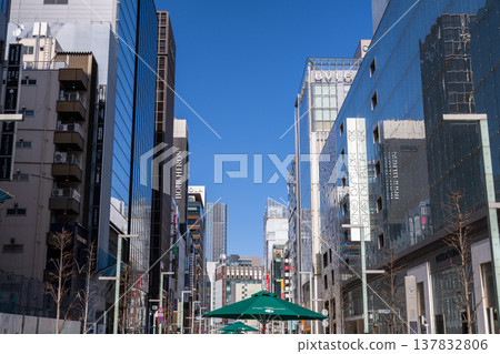 Ginza cityscape, Tokyo - canyons of skyscrapers 137832806