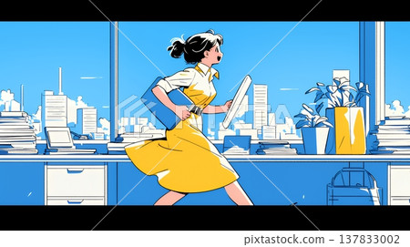 上班族樂於準時下班回家 | 工作與生活平衡及工作方式改革的商業形象 137833002