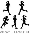 Running silhouette Running silhouette 137833104