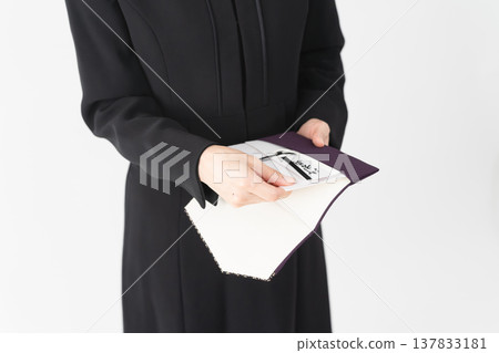 Woman in mourning clothes Funeral image Woman in mourning clothes Funeral image 137833181