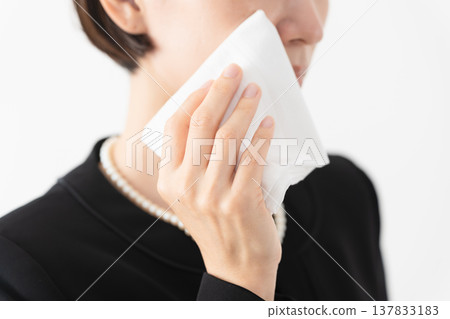 Woman in mourning clothes Funeral image Woman in mourning clothes Funeral image 137833183