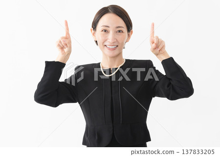 Woman in mourning clothes Funeral image Woman in mourning clothes Funeral image 137833205