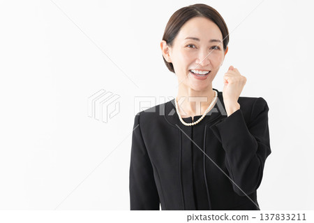 Woman in mourning clothes Funeral image Woman in mourning clothes Funeral image 137833211