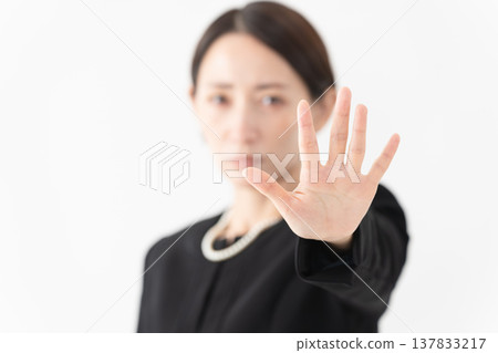 Woman in mourning clothes Funeral image Woman in mourning clothes Funeral image 137833217