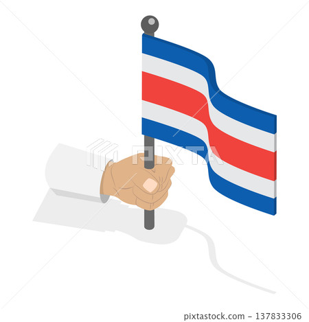 3D Isometric Flat Vector Illustration of Costa Rica Independence Day, Banner With Flag, Confetti and Ribbon. Item 1 3D Isometric Flat Vector Illustration of Costa Rica Independence Day, Banner With Flag, Confetti and Ribbon. Item 1 137833306