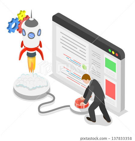 3D Isometric Flat Vector Illustration of Monetary Investment and Profit, Business Concept Ideas. Item 3 137833358