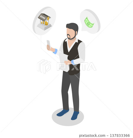 3D Isometric Flat Vector Illustration of Fine or Offence Payment, Penalty. Item 1 137833366