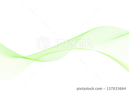 清新的綠色抽象曲線波浪背景。 137833664