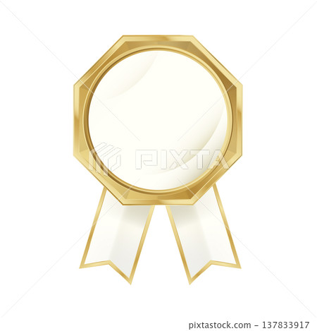 空白金獎徽章（帶絲帶的標籤模板） 137833917