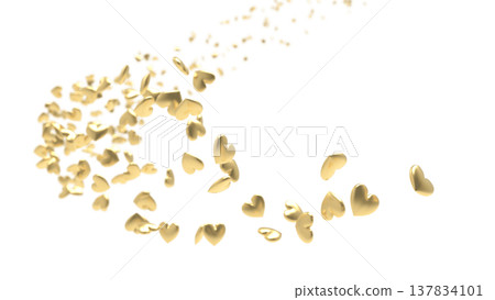 3D hearts dancing on a white background Abstract background: Love, gratitude, celebration, Valentine's Day, wedding 137834101