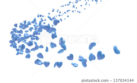 3D hearts dancing on a white background Abstract background: Love, gratitude, celebration, Valentine's Day, wedding 137834144