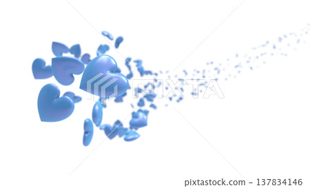 3D hearts dancing on a white background Abstract background: Love, gratitude, celebration, Valentine's Day, wedding 137834146